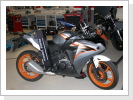 Mobile Motorrad-Rahmenvermessung an Honda CBR 125R Mobile Motorrad-Rahmenvermessung an Honda CBR 125R